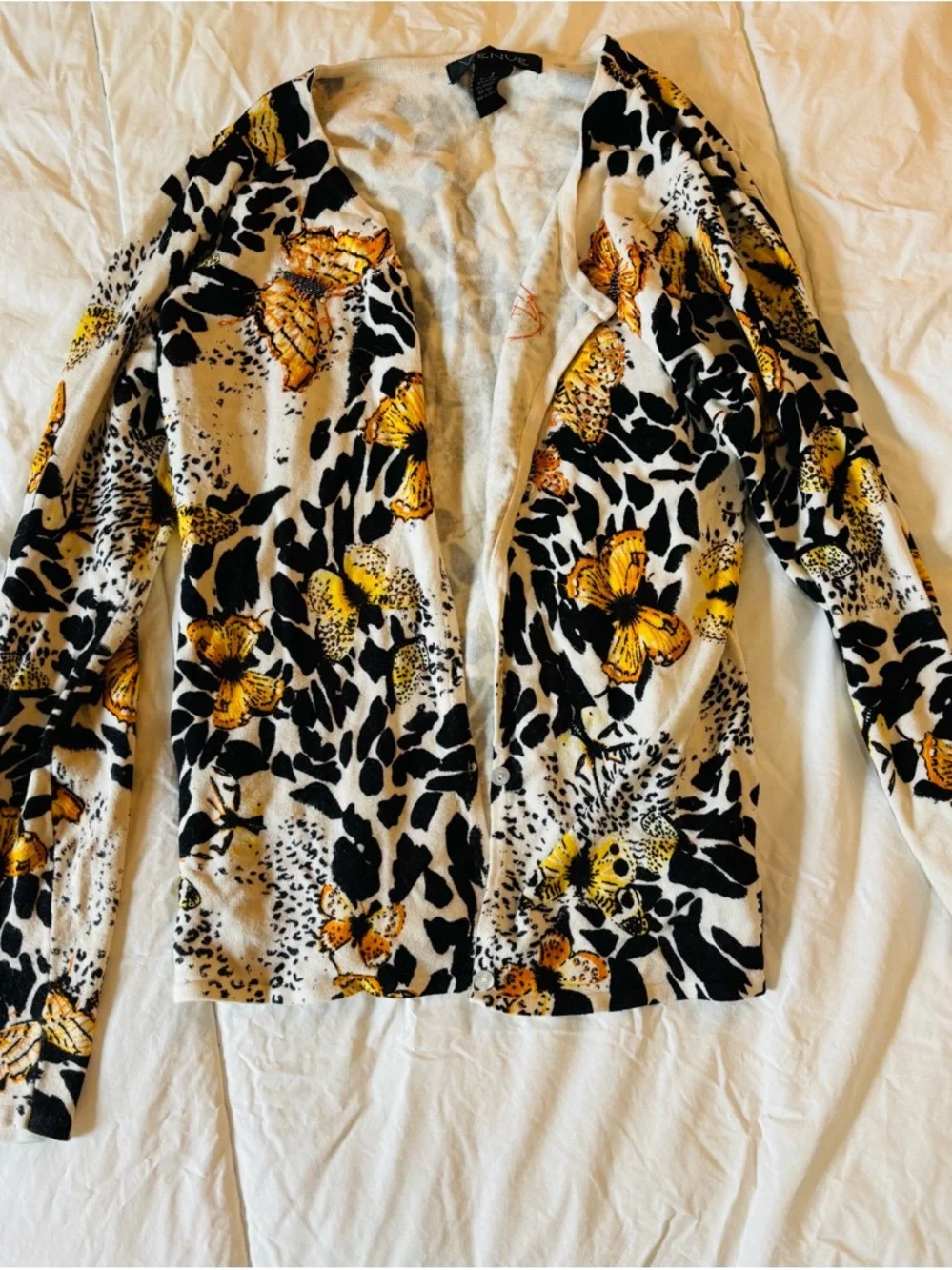 Floral Animal Print Women's cardigan. Butterfly - Picture 10 of 14
